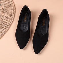 Load image into Gallery viewer, Women's Pointed-Toe Suede Flats | Plus Size Low-Top Shoes | Breathable Slip-On