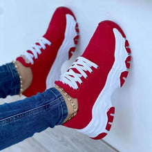 Load image into Gallery viewer, Women's Lace-Up Platform Sneakers | Microfiber Casual Walking Shoes