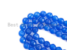 Load image into Gallery viewer, Gorgeous Natural Blue Agate Faceted Beads, 6mm/8mm/10mm Round Faceted, Blue Agate Beads, 15.5" Full Strand, sku#U595