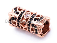 Load image into Gallery viewer, CZ Micro Pave Large hole spear shield spacer beads charms/Drum barrel beads, 15x8mm, 1pc, sku#G230