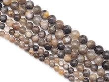 Load image into Gallery viewer, Natural Black Sunstone Round Smooth Beads, Sku#U1319