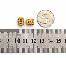 Load image into Gallery viewer, Gold Enamel Evil Eye On Tube Spacer Beads, Sku#LX65