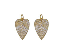 Load image into Gallery viewer, Gold CZ Pave Heart Charm, Sku#LX93