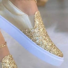 Load image into Gallery viewer, Women's Sequin Platform Slip-On Flats | Sparkle Round Toe Shoes