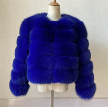 Load image into Gallery viewer, Faux Fox-fur Patchwork Thickened Warm Fur Coat