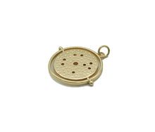 Load image into Gallery viewer, Gold White Enamel with round CZs Coin Charm, Sku#LX151