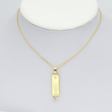 Load image into Gallery viewer, Clear CZ Gold Love Long Bar With Heart Charm Pendant, Sku#LX762