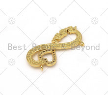 Load image into Gallery viewer, CZ Micro Pave Heart and MAMA On Infinity Shape Pendant,18K Gold Filled CZ Charm, Mother's Day Necklace Bracelet Charm,31x14mm,Sku#LK389