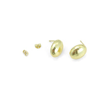 Load image into Gallery viewer, Gold Oval Dome Stud Earrings, Sku#LK1137