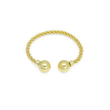 Load image into Gallery viewer, Gold Woven Knit Link with Ball End Adjustable Bracelet, Sku#LD600