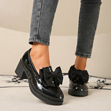 Load image into Gallery viewer, Women's Bowtie Platform Pumps - Low Heel Slip-On Dress Shoes