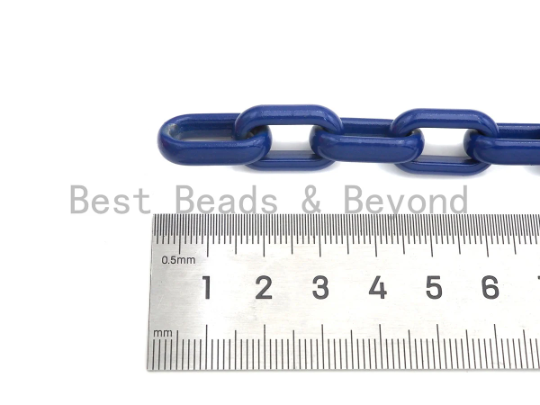 Enamel Chunky Oval link Chain, XL Enamel Oval link chain, En