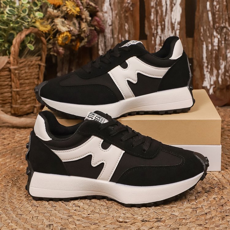 Women's Chunky Platform Sneakers - Casual Lace-Up Shoes