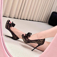 Load image into Gallery viewer, Women's Mesh Lace Embroidered Platform Sandals with Bowknot Detail