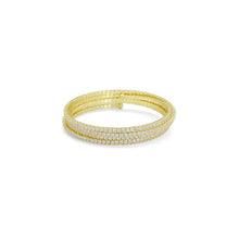 Load image into Gallery viewer, Gold Silver CZ six lines wrap Adjustable Bracelet, Sku#A274