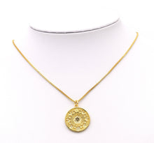 Load image into Gallery viewer, CZ Flower Round Medallion Pendant, Sku#LK600