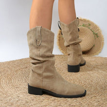 Load image into Gallery viewer, Women's British-Style Chunky-Heel Ankle Boots - Waterproof Casual Flat Boots