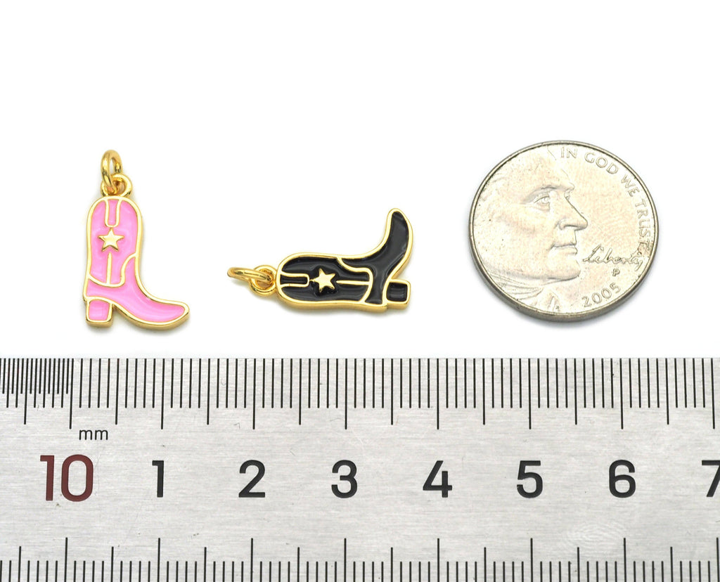 CZ Colorful Enamel Boot Charm, Sku#ML65