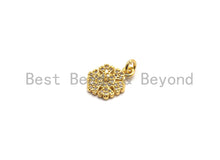 Load image into Gallery viewer, CZ Micro Pave Snowflake Pendant/Charm, Cubic Zirconia Pendant, 10x13mm,sku#F649