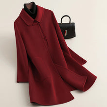 Load image into Gallery viewer, New Chinese-style Red Oversized Double-faced Wool Coat
