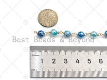 Load image into Gallery viewer, Mystic Agate Brown/Blue/Grey Rosary Chain, 6mm Agate Beaded