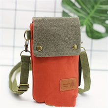 Load image into Gallery viewer, Canvas Crossbody Phone Bag - Retro European Patchwork Design for Women