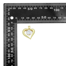 Load image into Gallery viewer, Big Diamond CZ Gold Heart Charm Pendant, Sku#LK1157