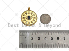 Load image into Gallery viewer, Bagutte CZ Micro Pave Evil Eye Large Pendant/Charm,Cubic Zirconia Charm, Necklace Bracelet Charm Pendant,26x28mm, Sku#L425