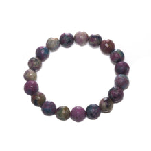 Load image into Gallery viewer, Genuine Red Corundum Round Faceted Stretchy Bracelet, 8mm/10mm, Sku# EF302