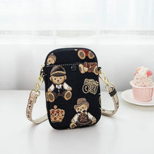 Load image into Gallery viewer, Embroidered Canvas Phone Crossbody Bag for Women - Fashionable Streetwear Shoulder Bag with Adjustable Strap