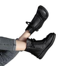 Load image into Gallery viewer, Women's Soft-Sole Chunky Heel Ankle Boots | Lace-Up | Microfiber Lining | Non-Slip Rubber Sole