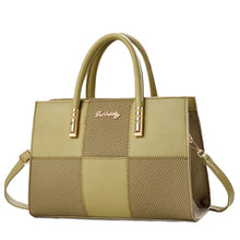 Load image into Gallery viewer, Women's Large Capacity Patchwork Tote Bag - Stylish Color Block Shoulder Handbag
