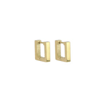 Load image into Gallery viewer, Gold Square Geometry Huggie Earrings, Sku#A256