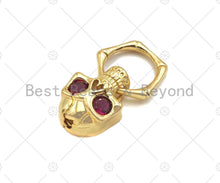 Load image into Gallery viewer, CZ Micro Pave Colorful Eye Skull Shape Pendant/Charm,Cubic Zirconia Charm, Necklace Bracelet Charm Pendant,29x13mm, Sku#LK261