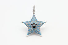 Load image into Gallery viewer, CZ Micro Pave 28x36mm Turquoise Star Pendant/Charm, Cubic Zirconia Pendant/Charm for Necklace Bracelet, Fashion Jewelry Findings, sku#F5