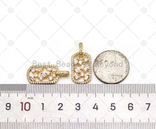 Load image into Gallery viewer, Baguette CZ Micro Pave Oval Shape Pendant, 18K Gold Filled CZ Charm, Necklace Bracelet Charm Pendant,Sku#LK503