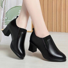 Load image into Gallery viewer, Women's Open-Toe Woven Stiletto Heels – Microfiber Leather Low Heel Shoes