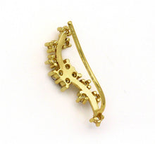 Load image into Gallery viewer, Gold Ear Climber Earring in Clear Crystal, Flower Blossom Earrings, Sku#B223