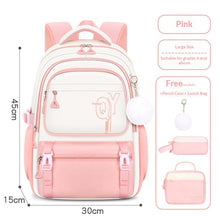 Load image into Gallery viewer, Girls 3-Piece School Backpack Set with Pencil Case &amp; Lunch Bag | Cute Kids Bookbag | Oxford Cloth | Waterproof