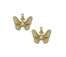 Load image into Gallery viewer, CZ Gold Butterfly Charm, Sku#FH210