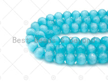 Load image into Gallery viewer, Special Cut Cat's Eye Blue Round Faceted Beads, 6mm/8mm/10mm/12mm Round Faceted, 15.5'' Full Strand, Sku#UA194C