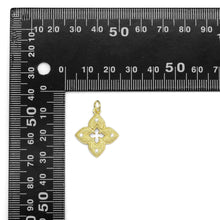 Load image into Gallery viewer, Clear CZ Gold Quatrefoil Flower Charm, Sku#LX366