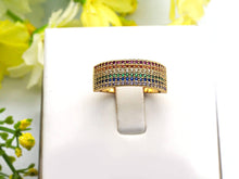 Load image into Gallery viewer, Colorful CZ Band Ring,Sku#X16