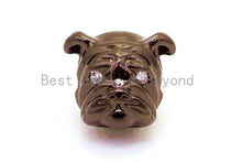 Load image into Gallery viewer, CZ Mirco Pave Dulldog Animal Head Beads, Cubic Zirconia Anim