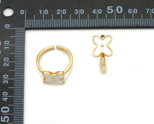 Load image into Gallery viewer, Gold Mother of Pearl Flower Adjustable Ring, Sku#X366