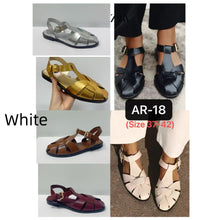 Load image into Gallery viewer, Women's Buckle Strap Mid-Heel Sandals | Round Toe Faux Leather Multi-Color