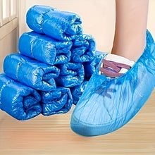 Load image into Gallery viewer, 100-Pack: Disposable Plastic Shoe Covers – Waterproof &amp; Slip-Resistant
