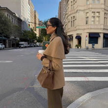 Load image into Gallery viewer, British-style Patchwork Fake Two-Piece Cinched Cloak Trench Coat For Women