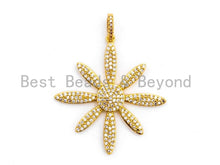 Load image into Gallery viewer, CZ Clear Micro Pave Flower Pendant, Sku#F407/B158