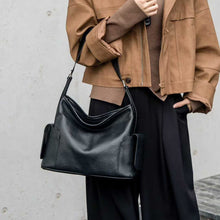 Load image into Gallery viewer, Women's Genuine Leather Tote Bag – Minimalist Commuter Shoulder Bag